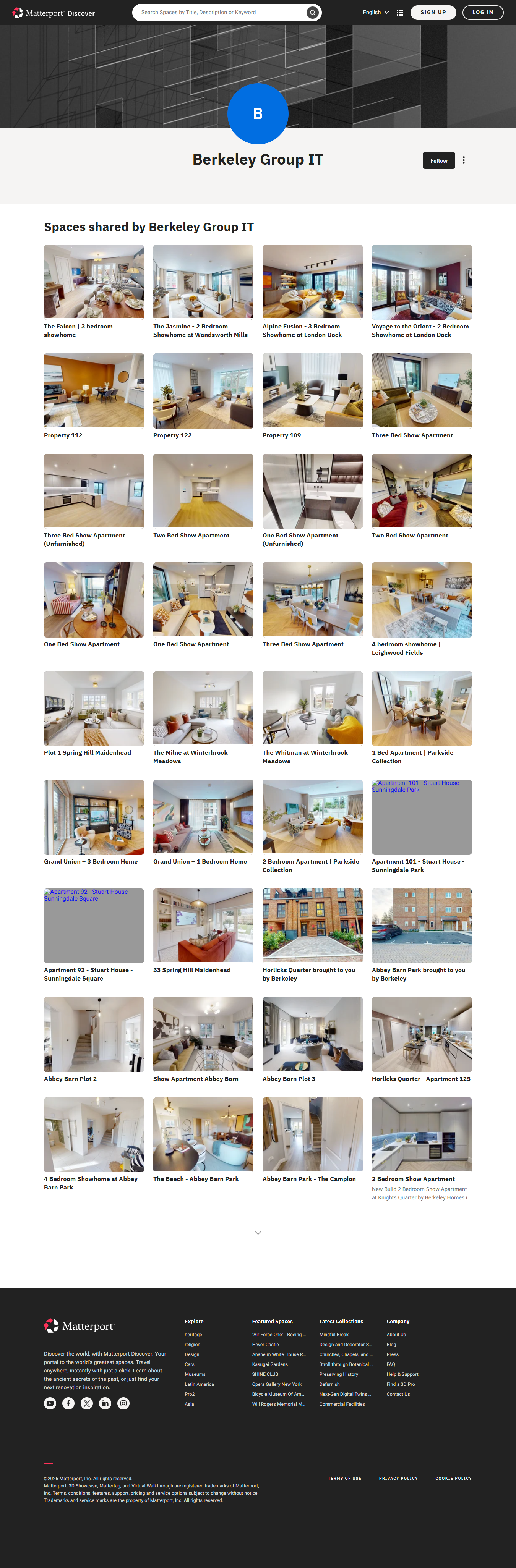 Berkeley Group IT shared spaces — live Matterport portal